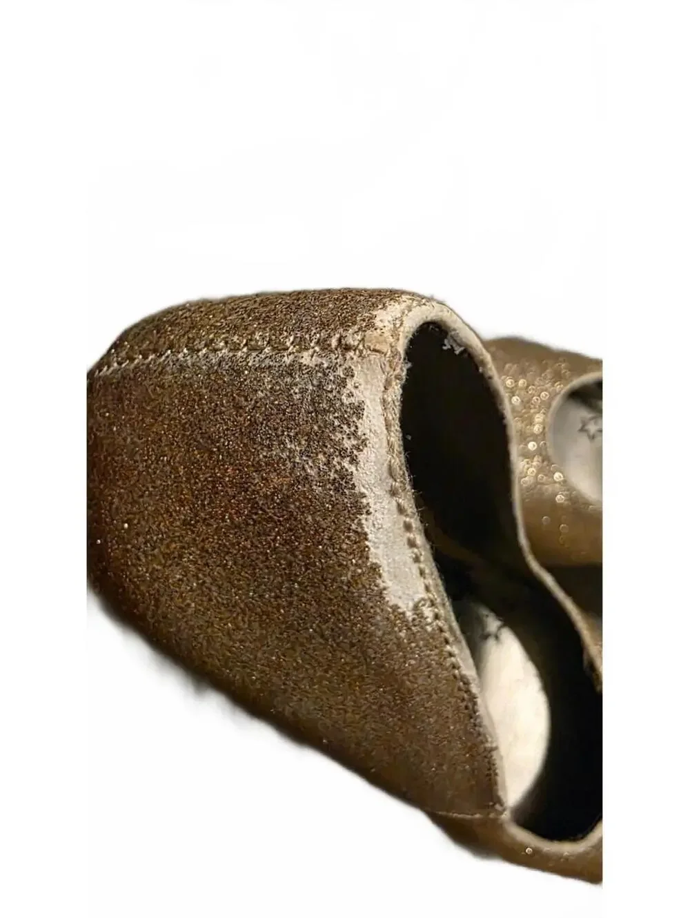Size 6.5 'Brash' Gold glitter platform high heels